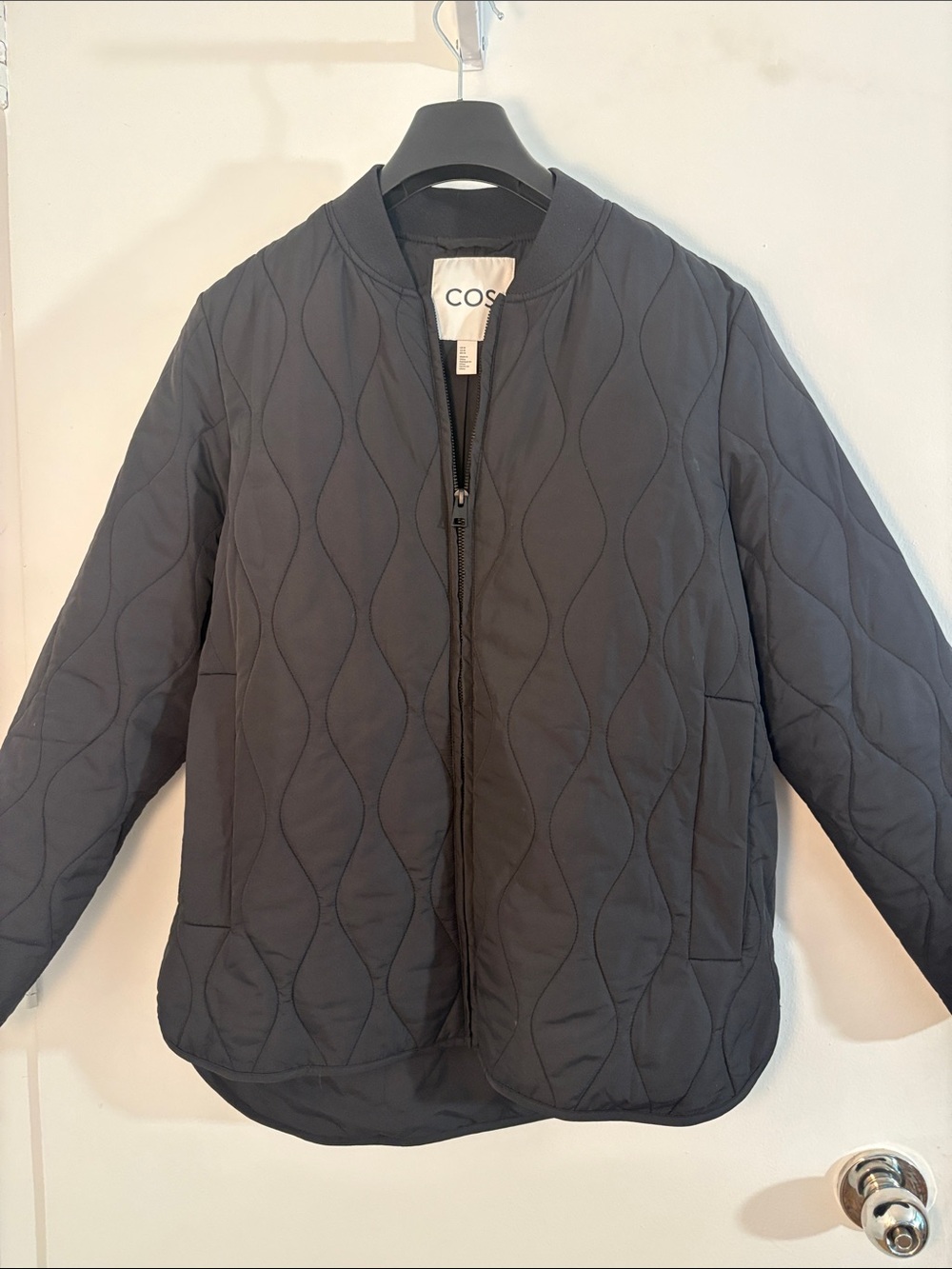 COS - Quilted Bomber Liner Jacket in Black
